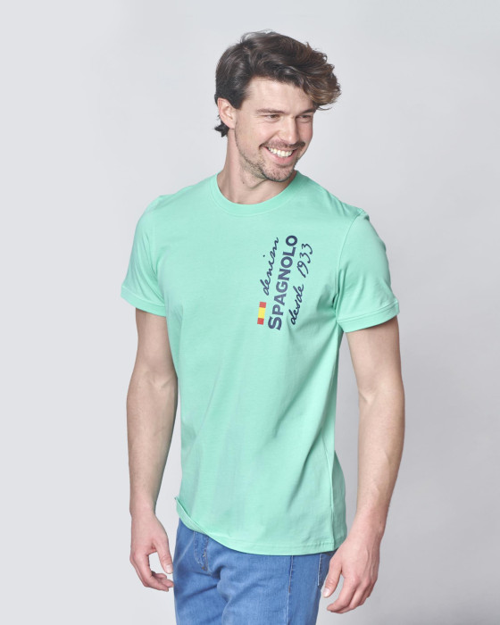 Camiseta de hombre Spagnolo denim verde agua 1