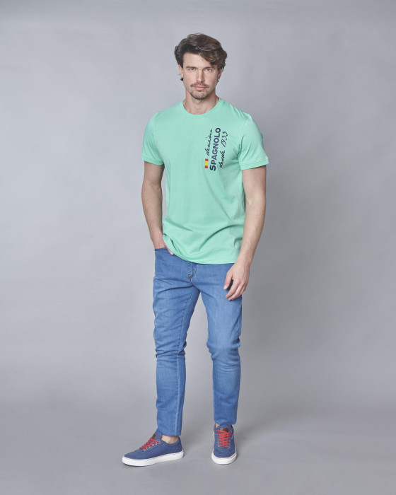 Camiseta de hombre Spagnolo denim verde agua 4