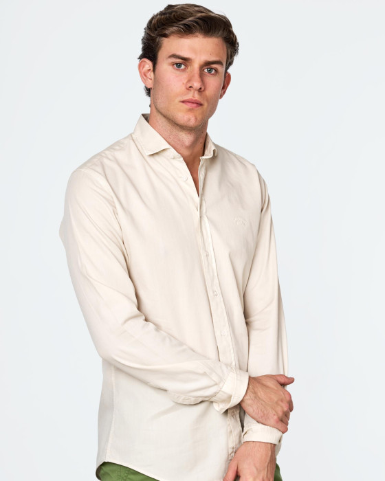 Camisa de hombre gabardina tp Spagnolo Liso smart blanco 1