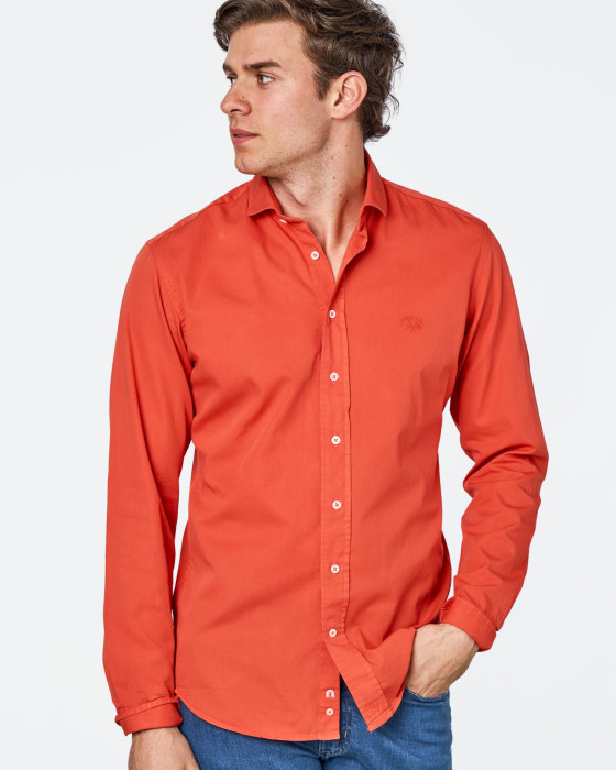 Camisa de hombre gabardina tp Spagnolo Liso smart naranja 2
