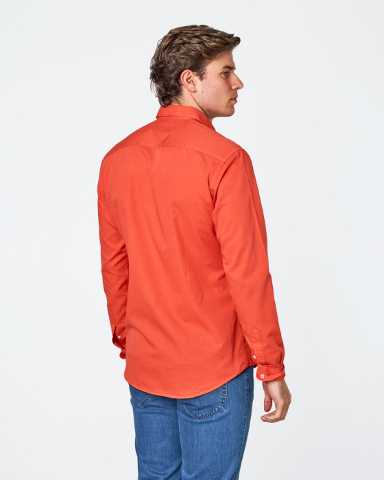 Camisa de hombre gabardina tp Spagnolo Liso smart naranja 3