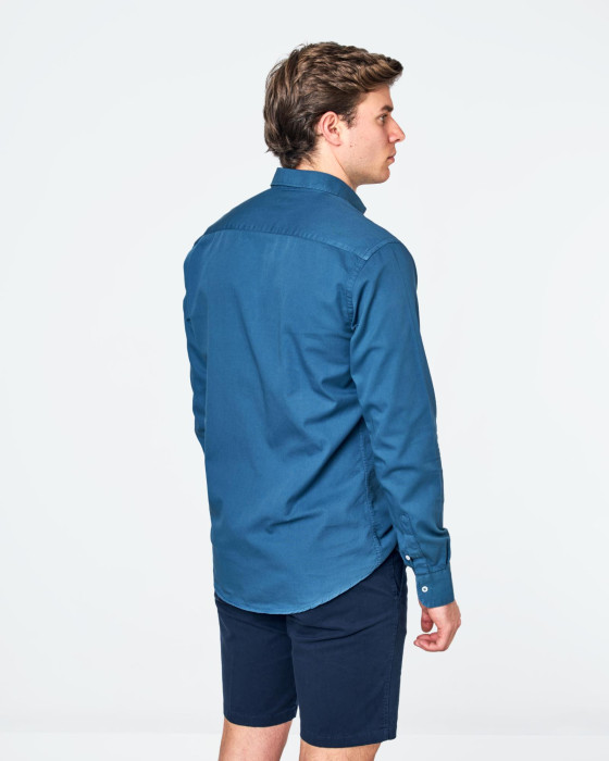 Camisa de hombre gabardina tp Spagnolo Liso smart azul 3