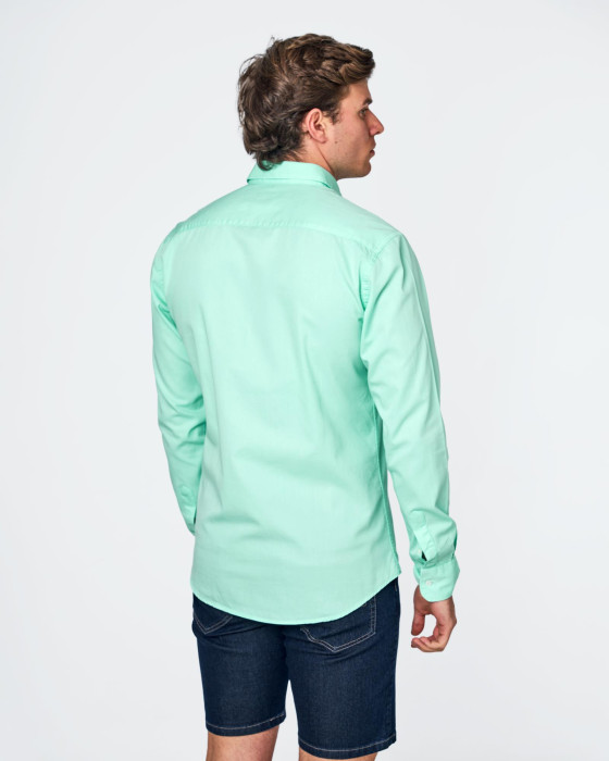 Camisa de hombre gabardina tp liso Spagnolo Smart verde claro 3