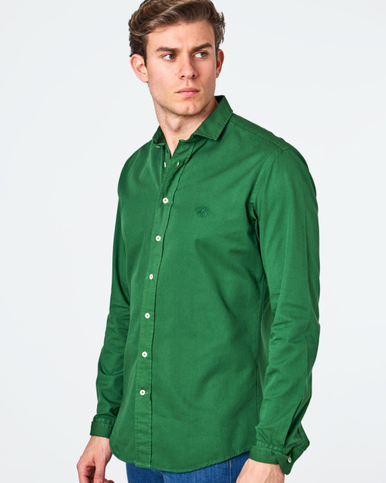 Camisa de hombre gabardina tp Spagnolo Liso smart verde 2