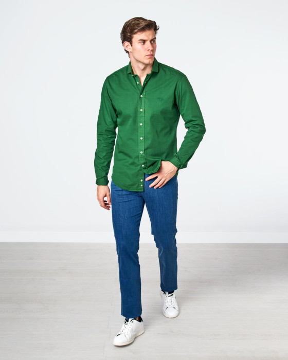 Camisa de hombre gabardina tp Spagnolo Liso smart verde 4