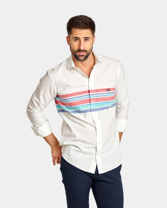 Camisa de hombre popelín Spagnolo Rayas smart colores 1
