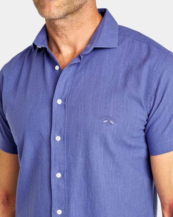 Camisa de hombre Spagnolo Semihilo smart azul 2