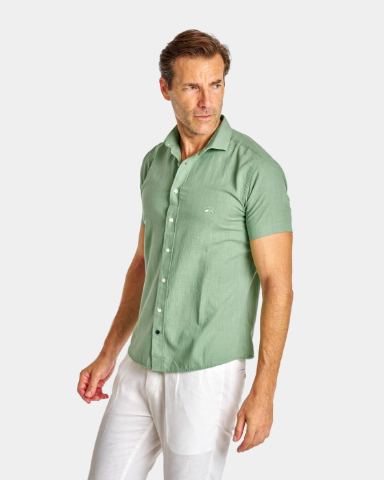 Camisa de hombre Spagnolo Semihilo smart verde 1
