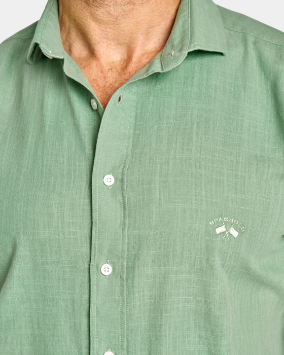 Camisa de hombre Spagnolo Semihilo smart verde 2