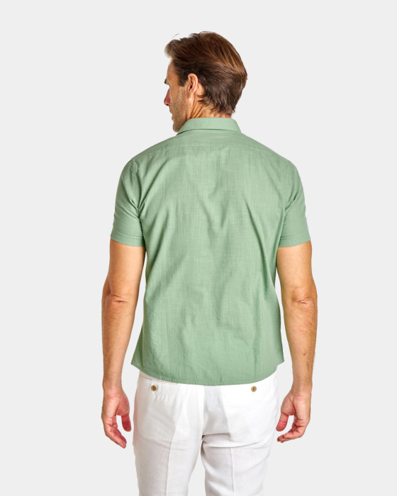 Camisa de hombre Spagnolo Semihilo smart verde 3