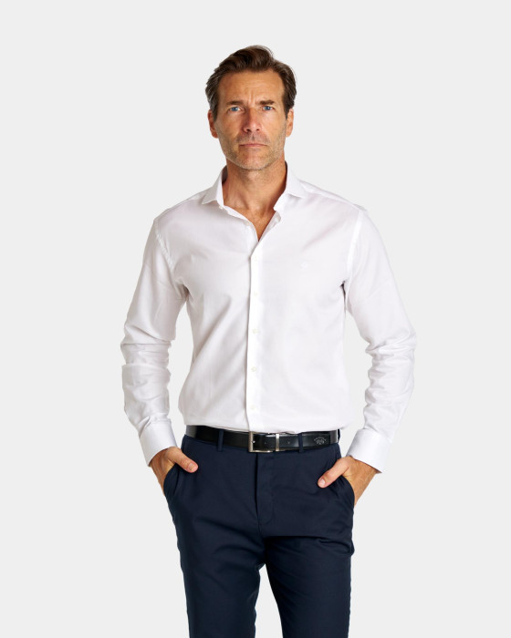 Camisa de hombre dobby Spagnolo Platinum smart blanco 2