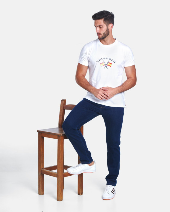 Camiseta de hombre Spagnolo punto bandera blanco 4