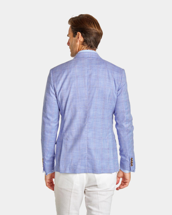 Americana de hombre Spagnolo Cuadros galés azul 3