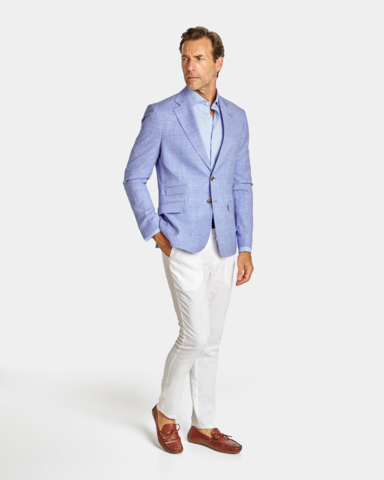 Americana de hombre Spagnolo Cuadros galés azul 4