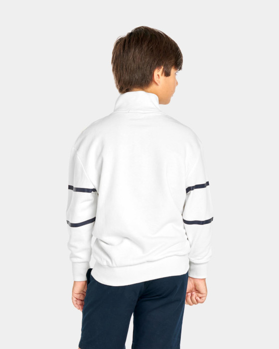 Sudadera de niño Spagnolo Media cremallera blanco 3