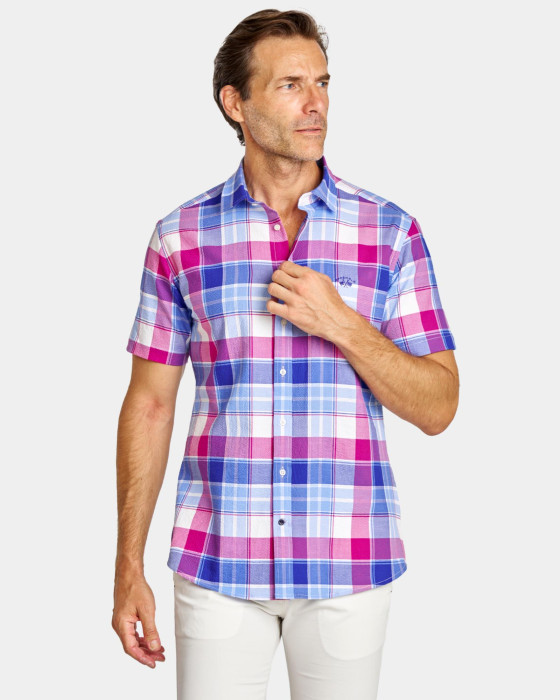 Camisa de hombre seesucker Spagnolo Cuadros smart multicolor 1