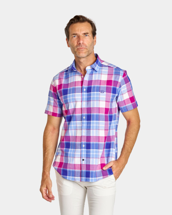 Camisa de hombre seesucker Spagnolo Cuadros smart multicolor 2