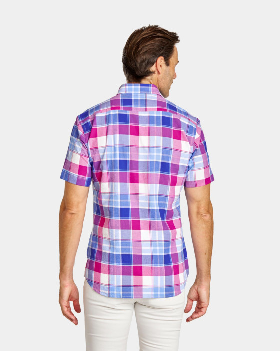 Camisa de hombre seesucker Spagnolo Cuadros smart multicolor 3