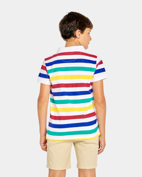 Polo de niño Spagnolo Piqué rayas multicolor 3