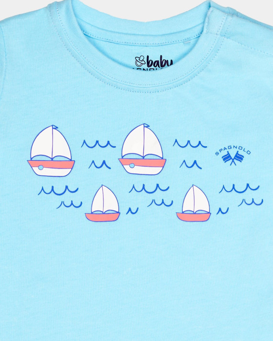 Set camiseta Spagnolo Bañador barcos celeste 3