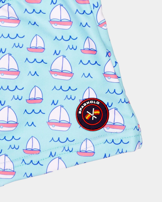 Set camiseta Spagnolo Bañador barcos celeste 4