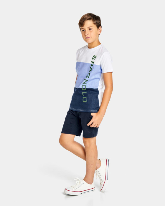 Set camiseta bermuda Spagnolo De niño azul 6