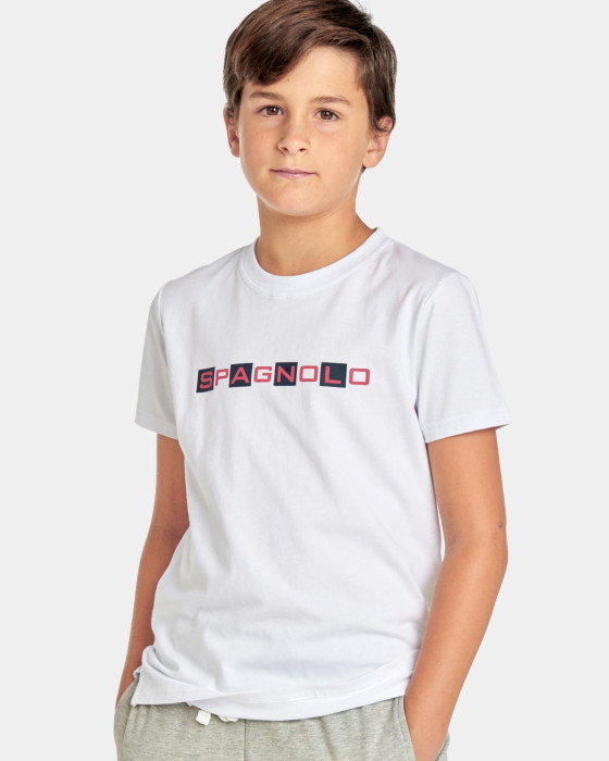 Set camiseta bermuda Spagnolo De niño blanco 1