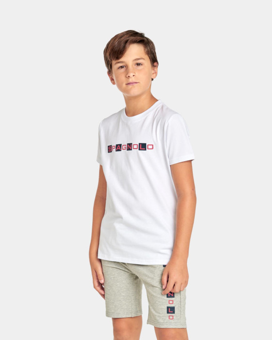 Set camiseta bermuda Spagnolo De niño blanco 2