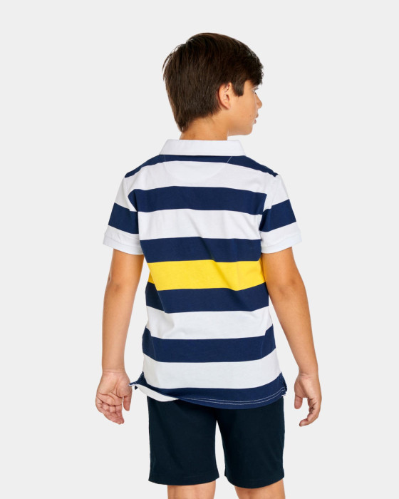 Polo de niño piqué Spagnolo Rayas náutico marino 3