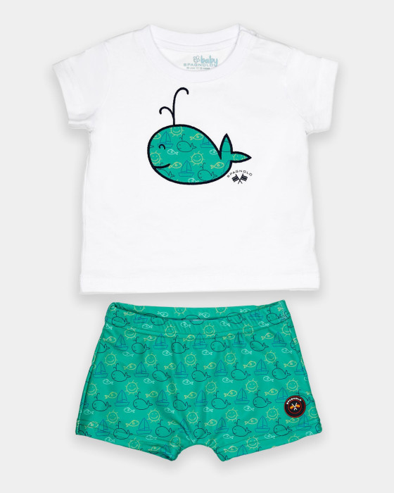 Set camiseta Spagnolo Bañador ballena verde 3