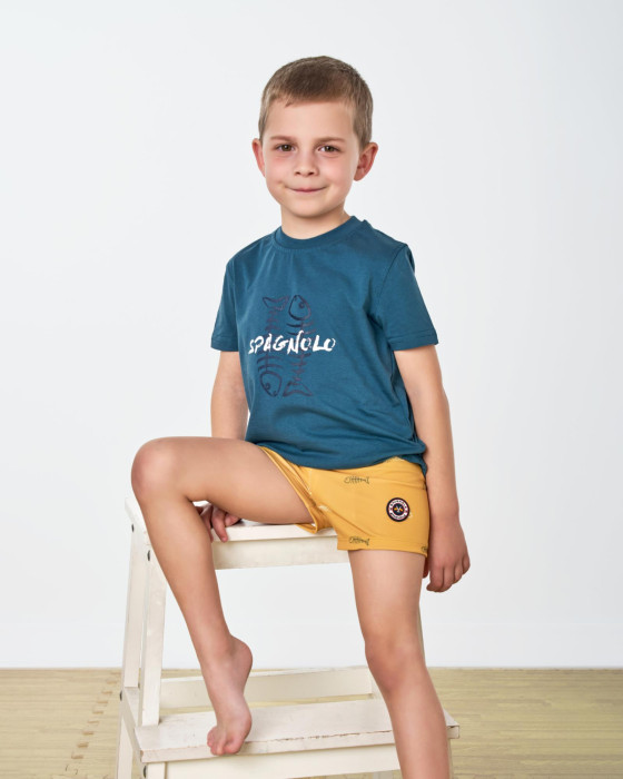 Camiseta de niño Spagnolo Punto raspas azul 2