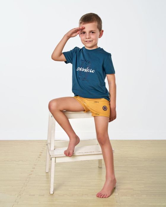Camiseta de niño Spagnolo Punto raspas azul 4