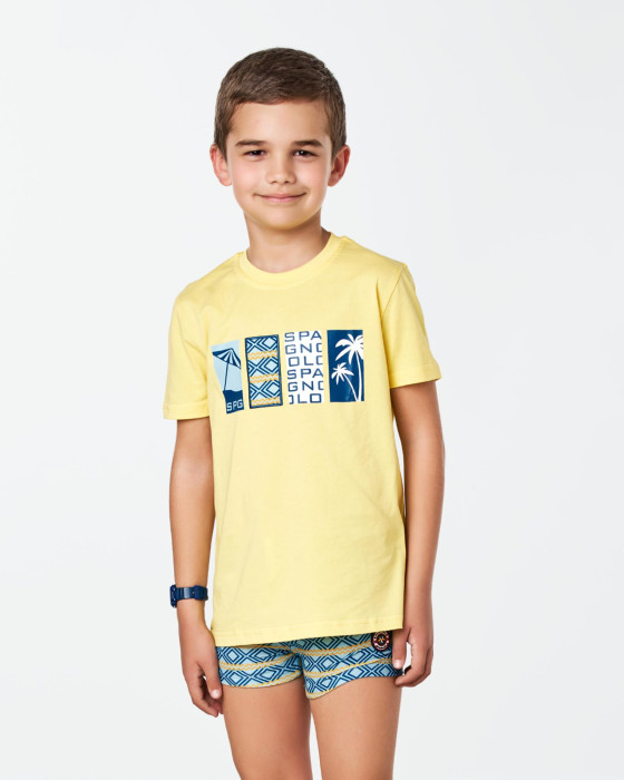 Camiseta de niño Spagnolo Punto surf amarillo 1