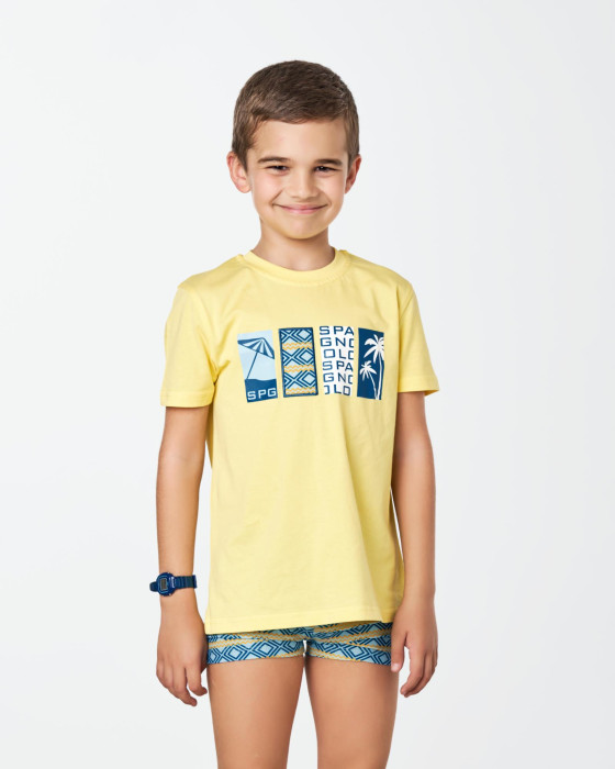 Camiseta de niño Spagnolo Punto surf amarillo 2