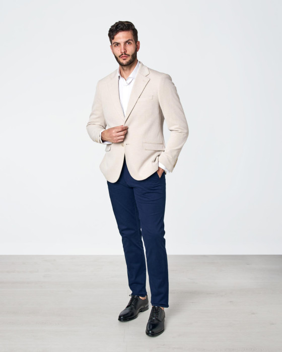 Americana de hombre Spagnolo punto light beige 4