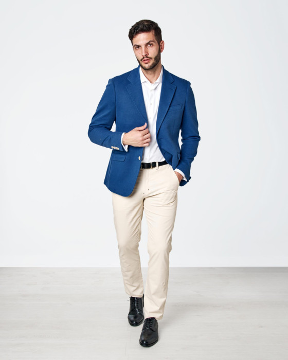 Americana de hombre Spagnolo punto azul 4