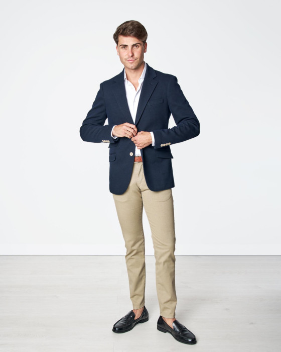 Americana de hombre Spagnolo punto light marino 4