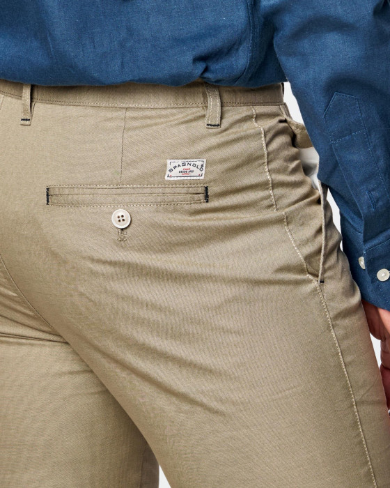 Pantalón chino de hombre ojo de perdiz slim camel 3