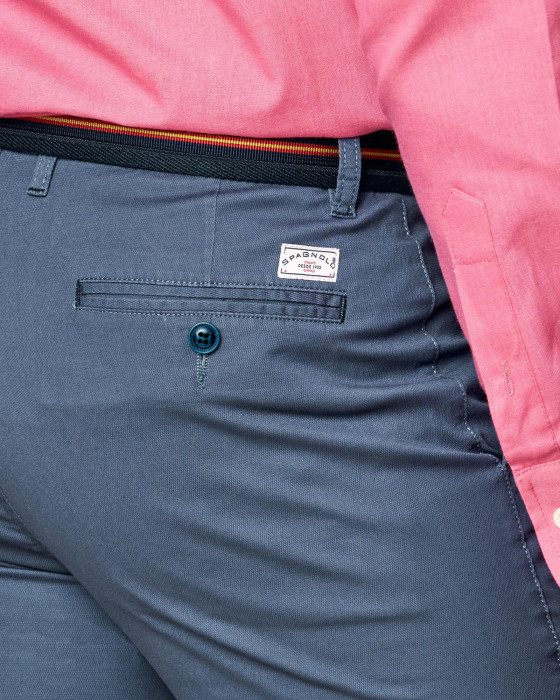 Pantalón chino de hombre Spagnolo nido de abeja slim azul 3