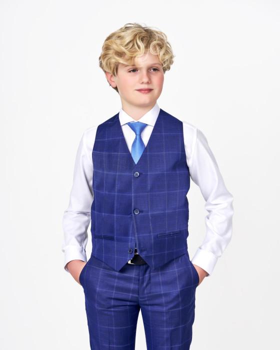 CHALECO TRAJE DE NIÑO ESTRUCTURA CUADROS MARINO Talla 07 Color MARINO  006866