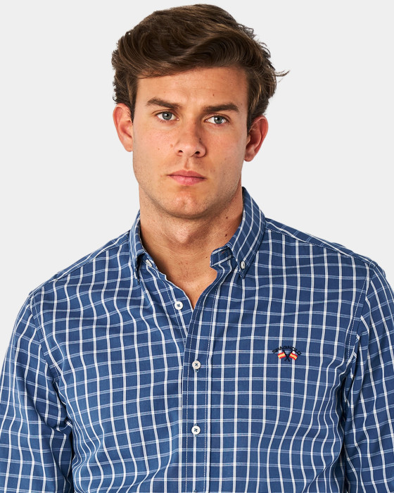 camisa cuadros cuello boton