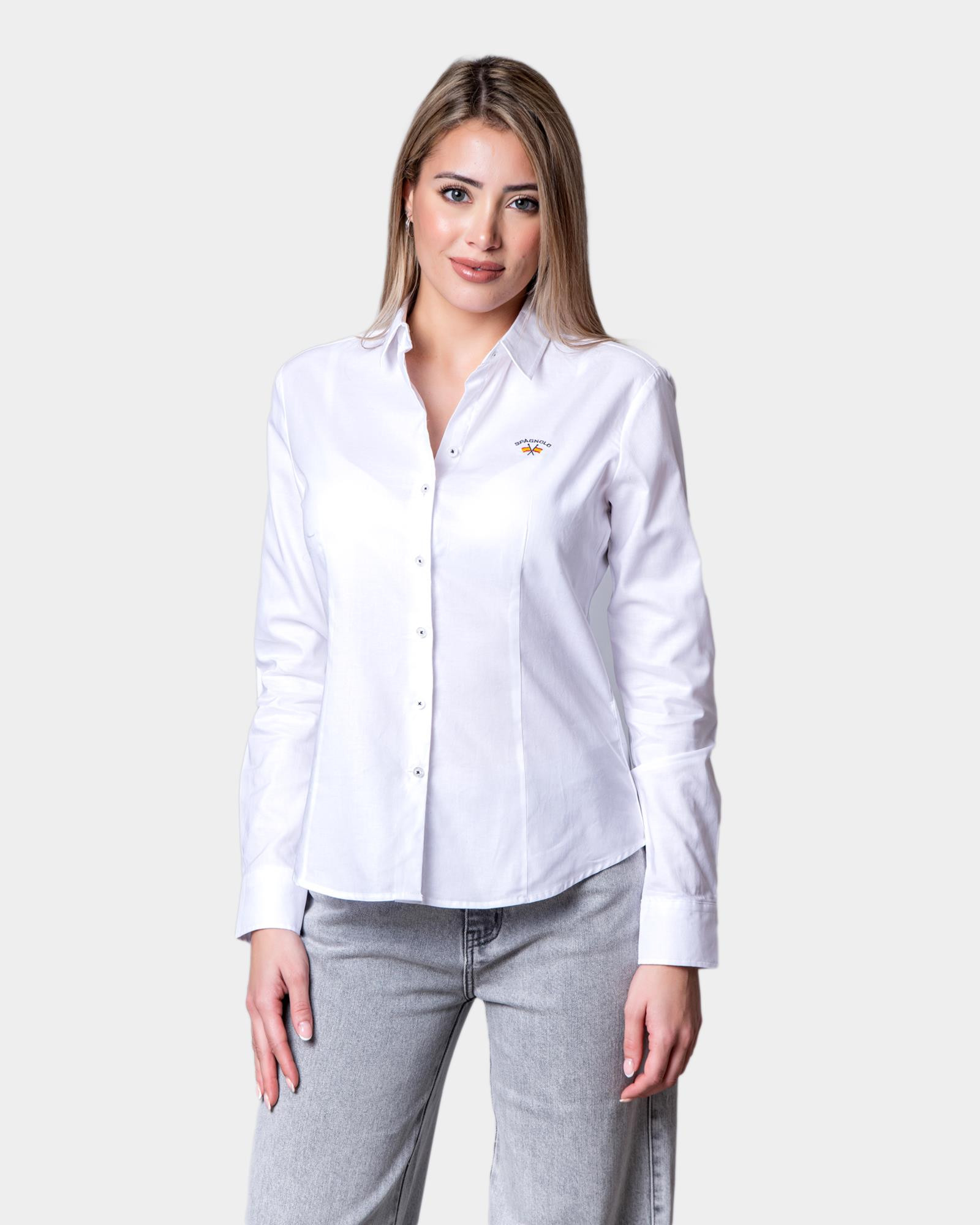 Blusa oxford liso mujer blanco Spagnolo Color 000001 REF. 000001
