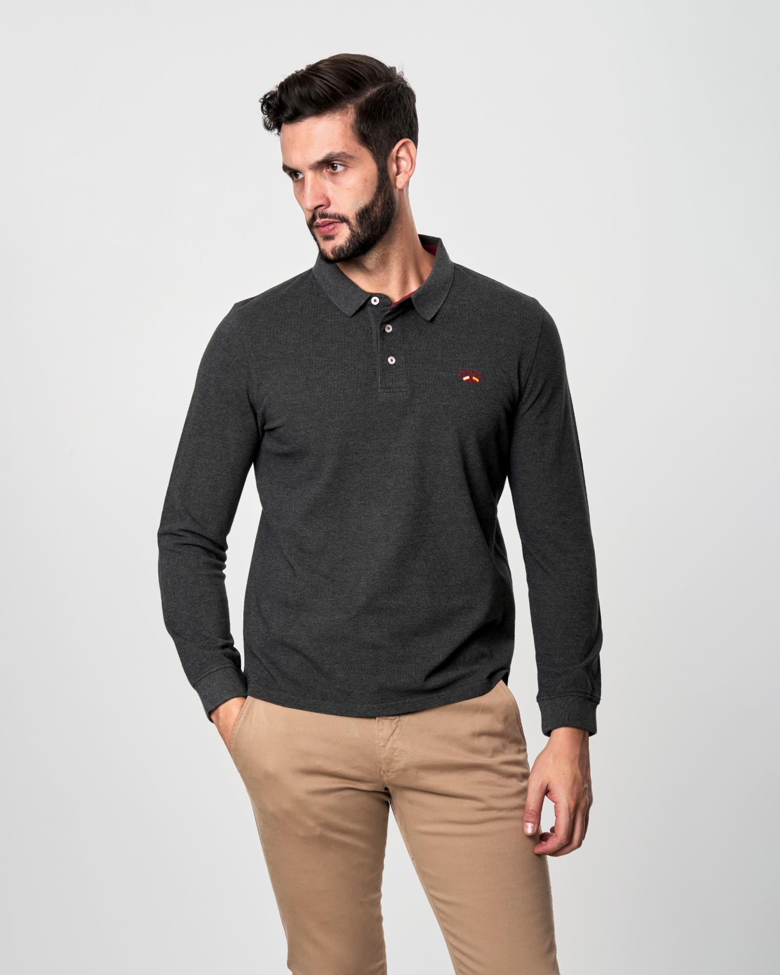 Polo b sico hombre gris oscuro Spagnolo Color 000098 REF. 000098