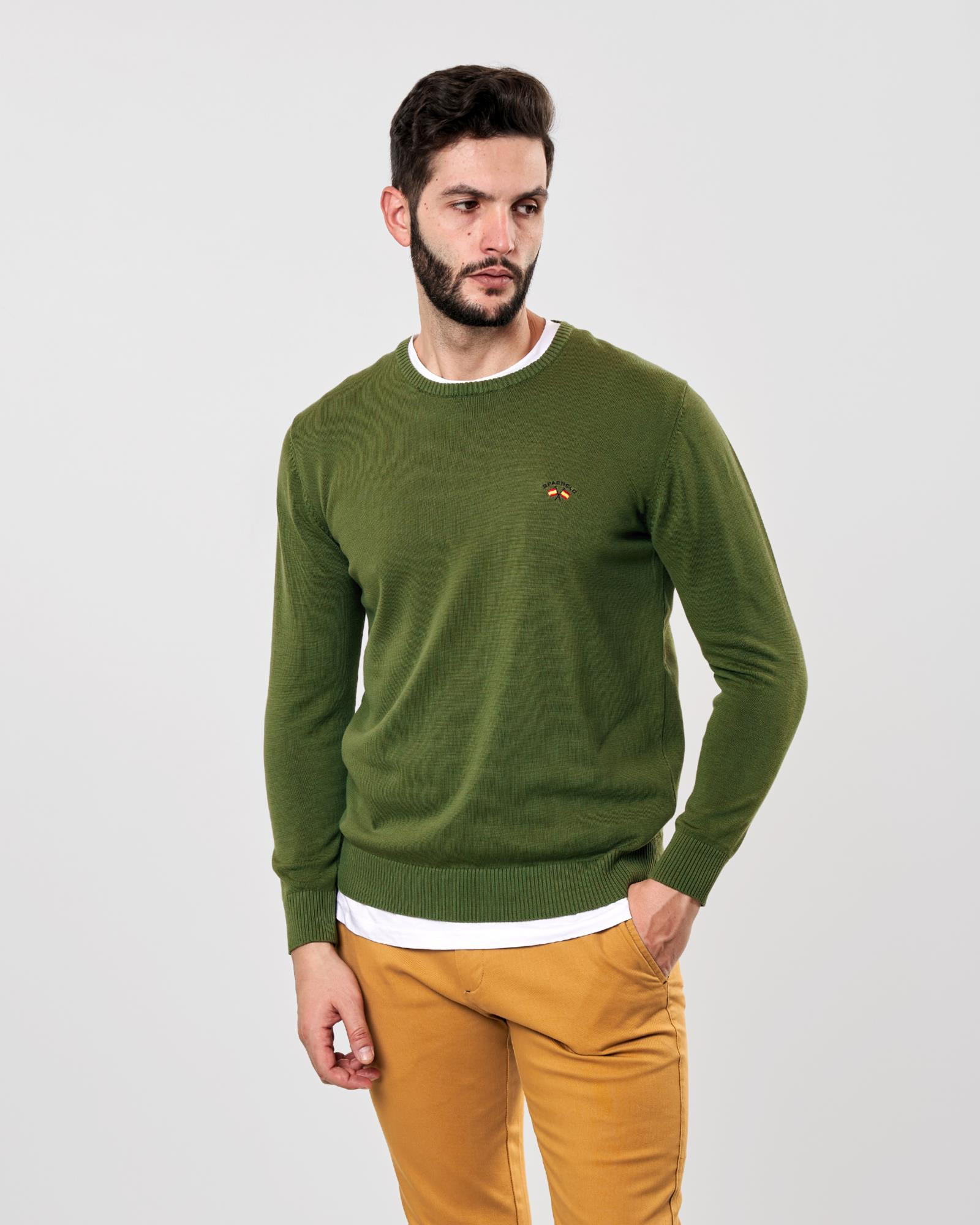 Jersey b sico caja hombre verde khaki Spagnolo Color 000076 REF