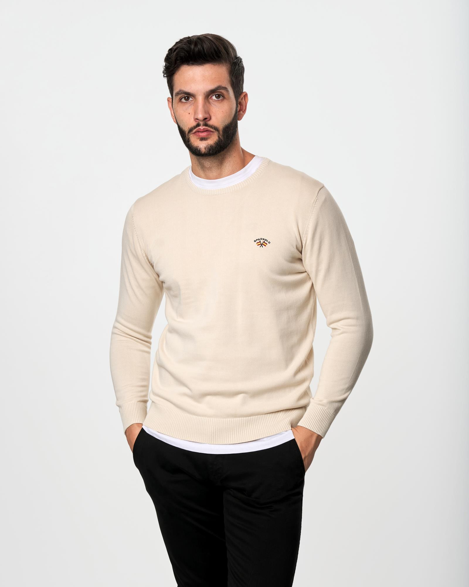 Jersey b sico hombre caja light beige Spagnolo Color 000011 REF
