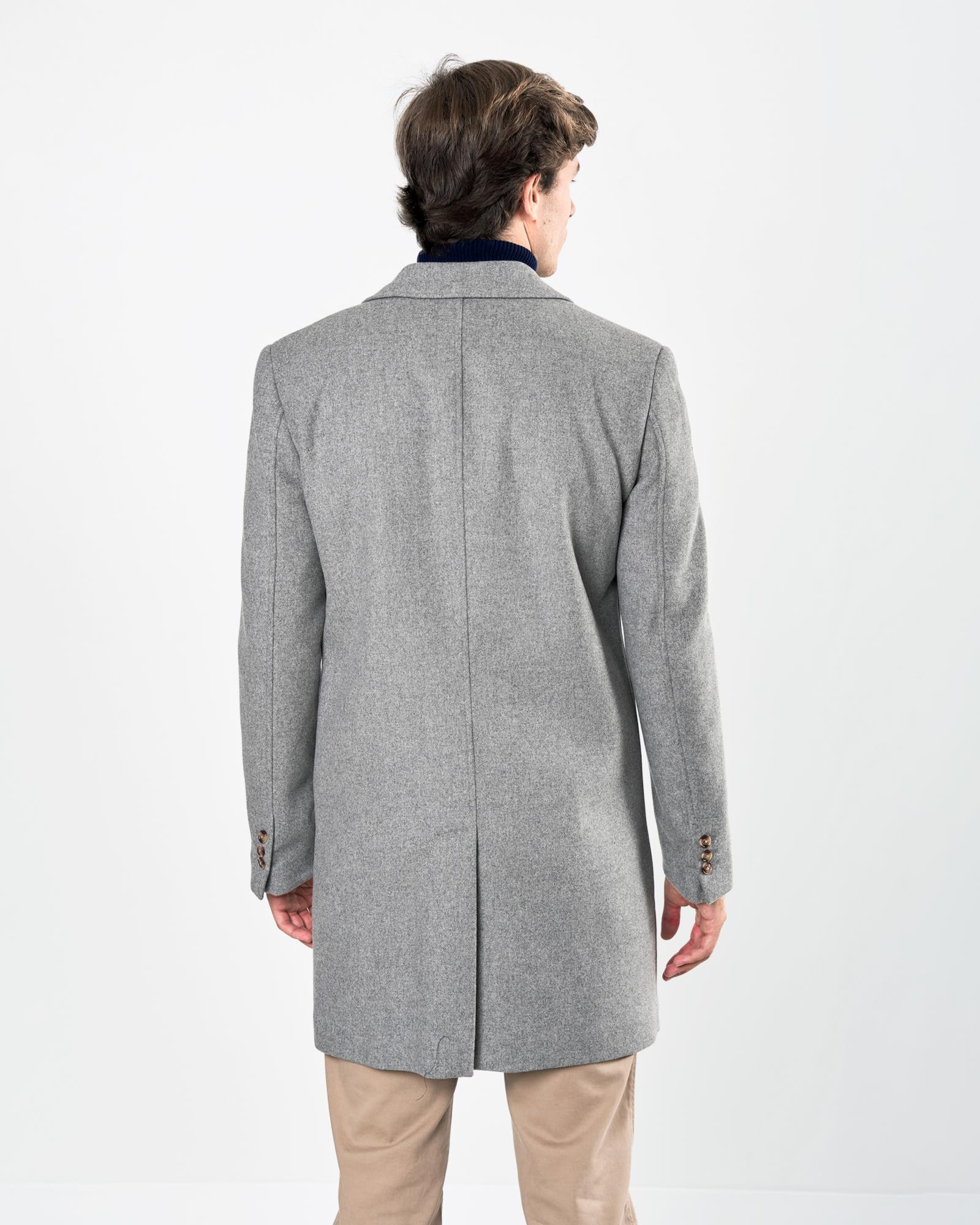 Abrigo lana hotsell gris hombre