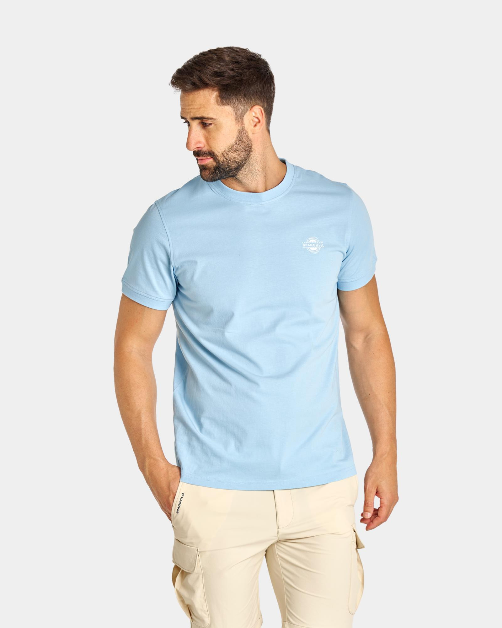 CAMISETA DE HOMBRE SPAGNOLO MEDITERRANEO CELESTE Color 000062 REF. 000062 Talla XS