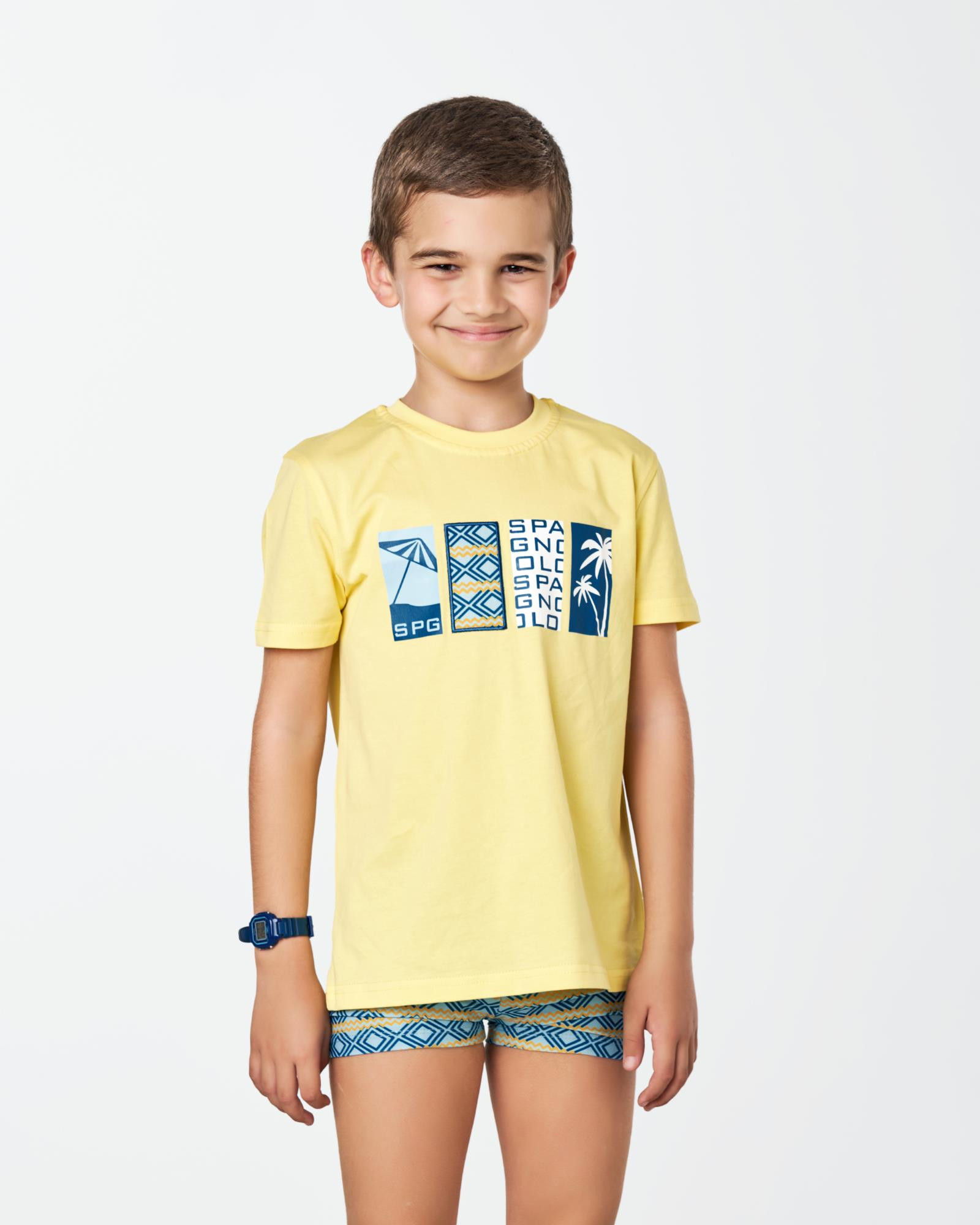 CAMISETA DE NINO PUNTO SURF AMARILLO Color LIGHT AMARILLO REF. 000031 Talla 02