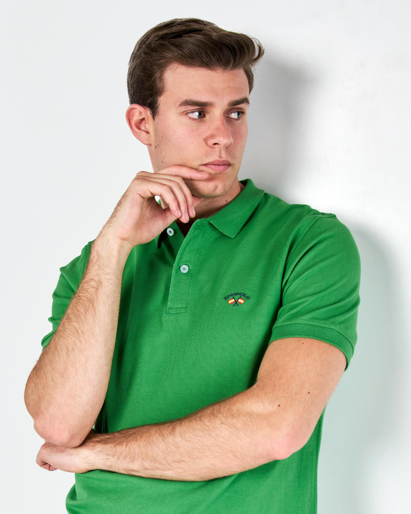 Polo verde hombre top