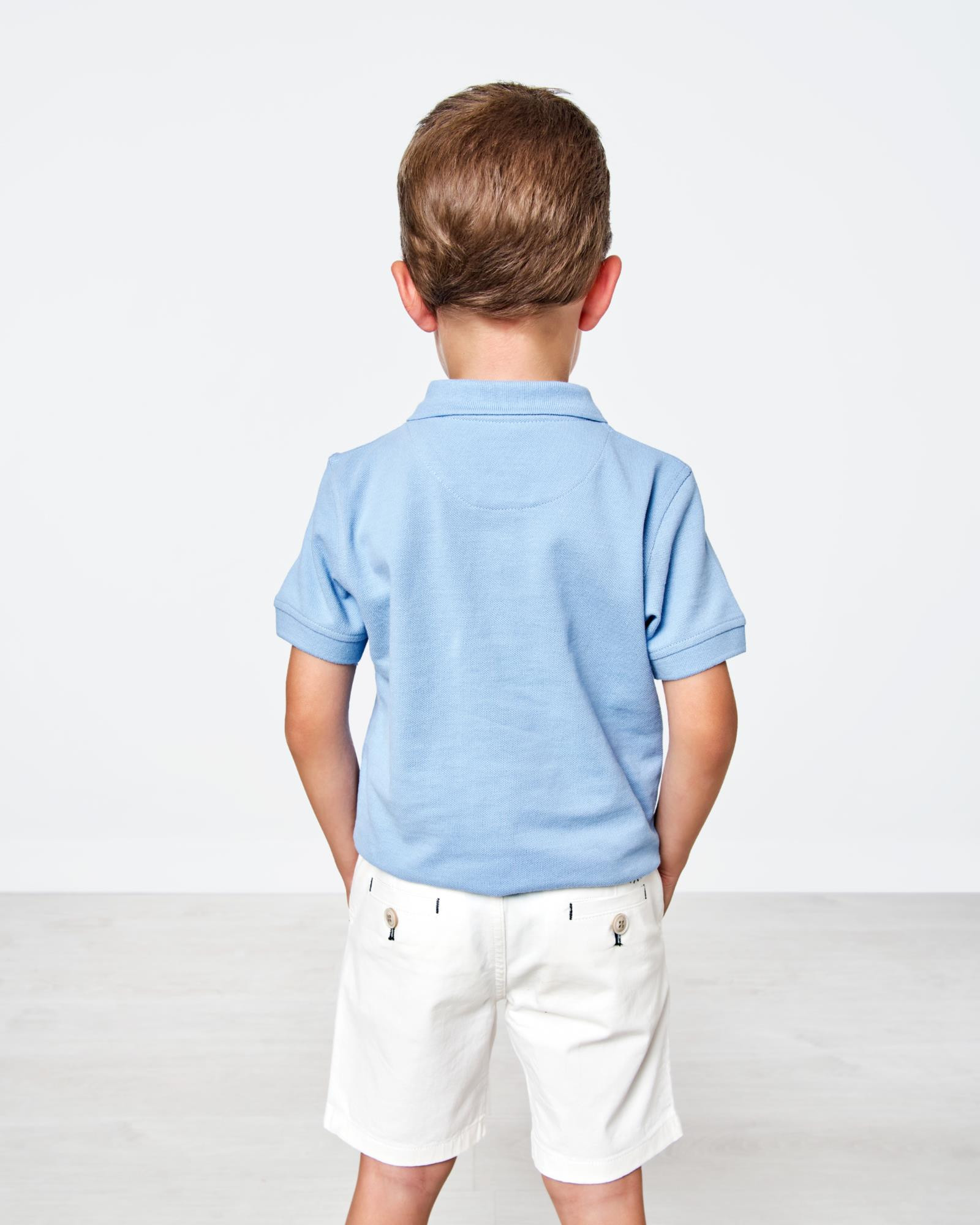 Polo azul claro niño hot sale